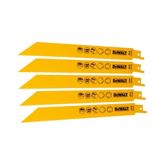 DeWalt DT2353-QZ Set 5 Lame per Sega Orizzontale bi-metal Lunchezza 203mm Spess. 3-8mm