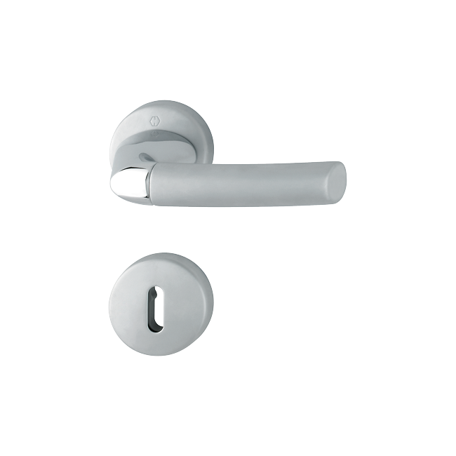 Hoppe 2821822 Grt. con rosetta Bruxel M129/19K/19KS F98-R cromo lucido/opaco