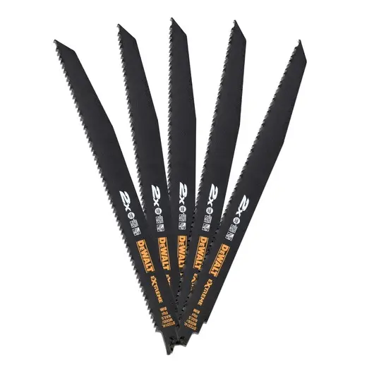 [056692] DeWalt DT2314L-QZ Set 5 Lame per Sega Orizzontale per Taglio Legno con Chiodi e Metallo 305x4,2mm