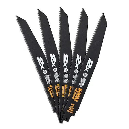 [058688] DeWalt DT2307L-QZ Set 5 Lame Sega Orizzontale per Taglio Legno con Chiodi e Metallo 228x4,2mm