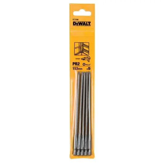 [072162] DeWalt DT7206-QZ Inserto per Avvitatura Cartongesso PR2 da 153mm Confezione 5 Pezzi 153mm per DCF6202