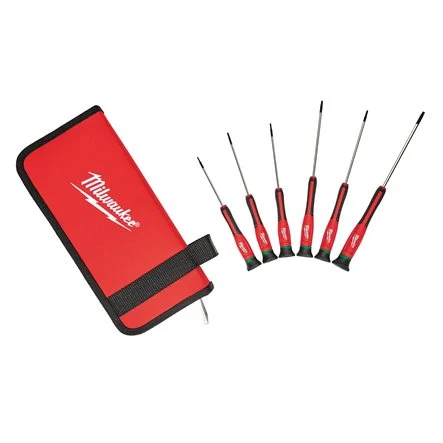 Milwaukee 4932471870 Set Giraviti Cacciaviti Precisione Torx da 6 Pezzi con Astuccio