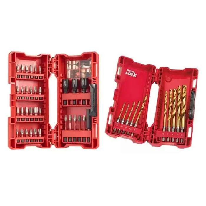 [092796] Milwaukee 4932478900 Set Foratura 10 Punte per Metallo Forgiate in HSS-G e Avvitatura 33 Inserti Shockwave BIT - 43 Pezzi