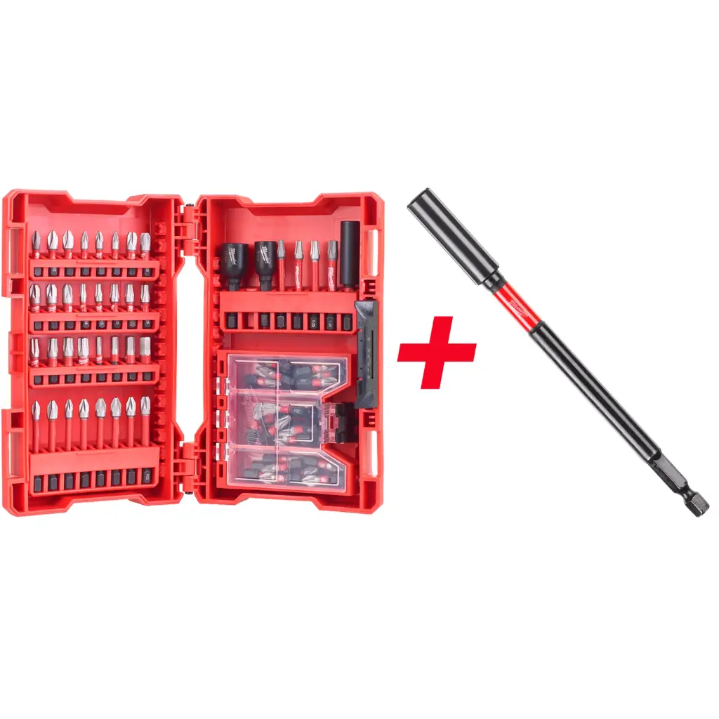 Milwaukee 4932478902 Set BIT Shockwave per Avvitatori 70 Pezzi + Porta Bit Magnetico Esagonale Hex 1/4" da 152mm