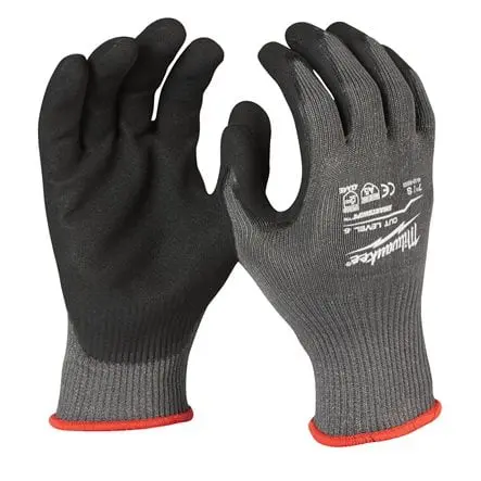 Milwaukee 4932471425 Set Guanti Antitaglio Spalmati in Doppio Strato di Nitrile Categoria Taglio E 9/L - 1 Paio