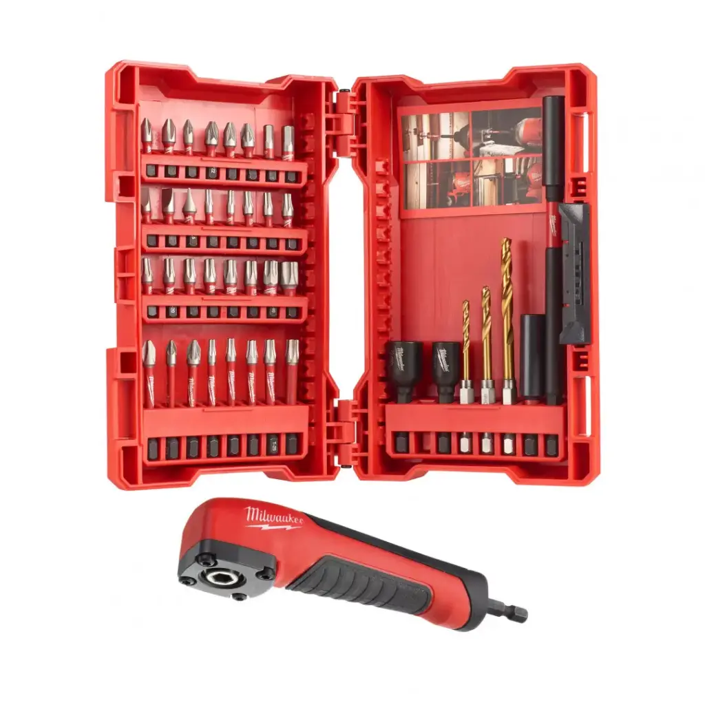 Milwaukee 4932478906 Set Shockwave Inserti BIT con Snodo Impact Duty Angolare 90° per Avvitatori e Trapani 40 Pezzi