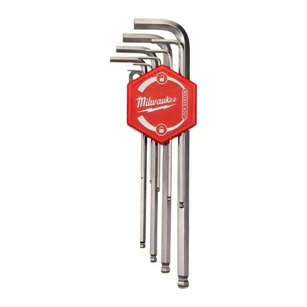 Milwaukee 4932478621 Set Chiavi Esagonali Lunghe a Punta Sferica da 9 Pezzi