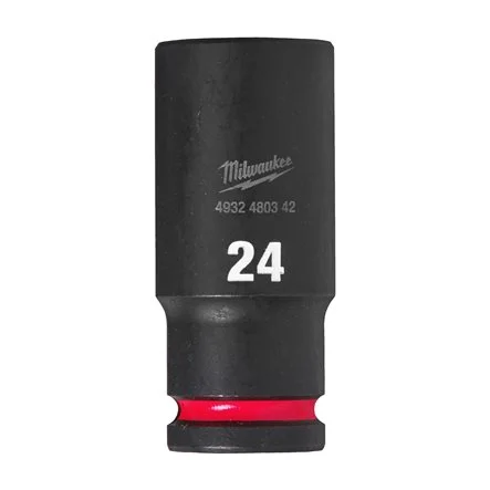 Milwaukee 4932480342 Shockwave Impact Duty Bussola a Macchina da 1/2" Quadro Chiave 24mm Lunghezza 78mm