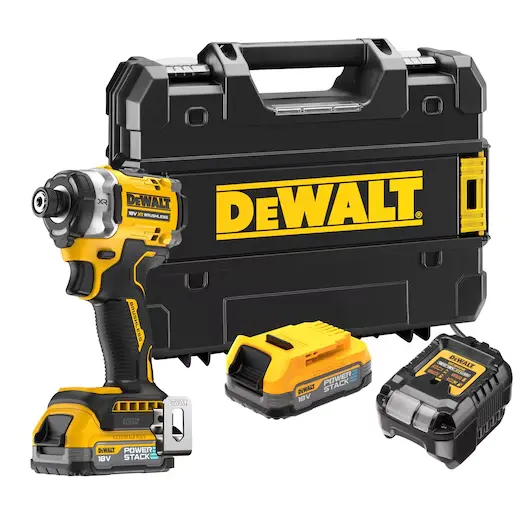 DeWalt DCF860E2T-QW Avvitatore Impulsi Compatto 3 Velocità 18V XR Brushless Attacco 1/4” 282Nm con 2 Batterie + Caricabatterie + Valigia T-Stak