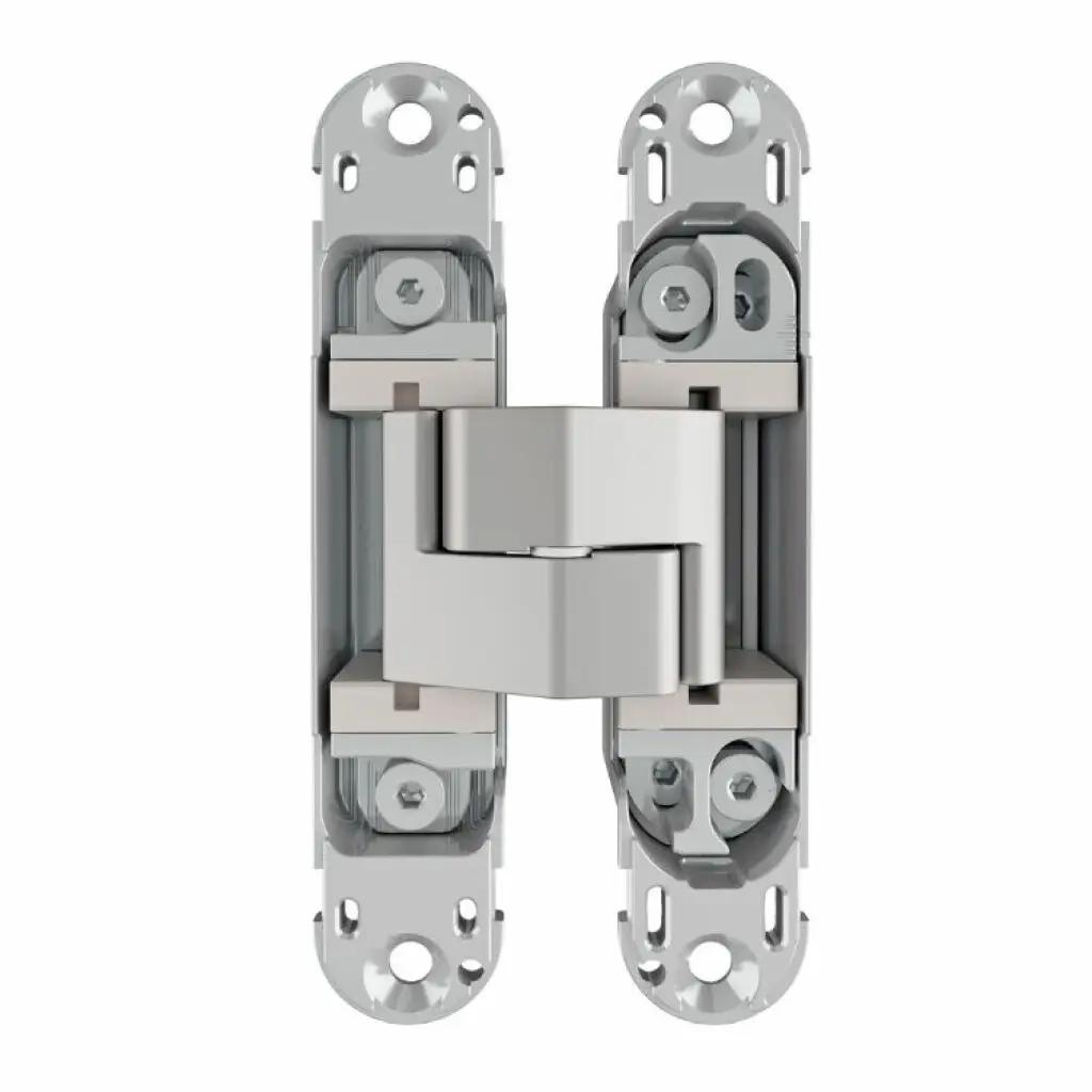 AGB E302000634 Cerniera a Scomparsa Eclipse 3.2 per Porte Filo Muro Dimensione 114,8x22,8mm Portata 40Kg Regolabile su 3 Assi Zama Finitura Cromo Satinato