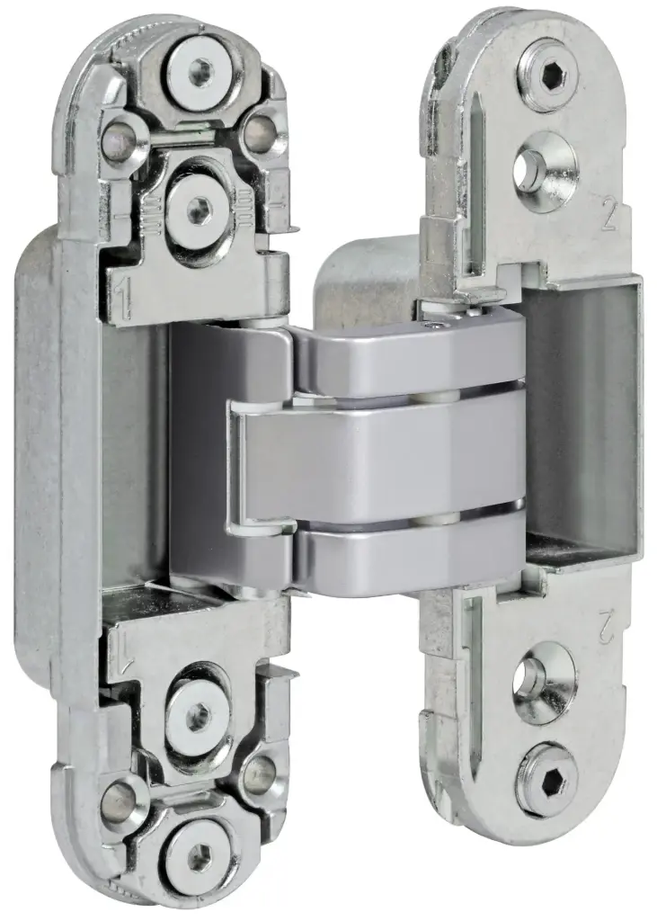 AGB E302000334 Cerniera Scomparsa Reversibile Eclipse 2.0 per Porte Filo Muro Dimensione 114,8x22,8mm Portata 40Kg Regolabile su 3 Assi Finitura Cromato Opaco