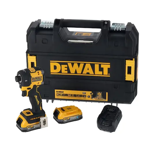 DeWalt DCF870E2T-QW Avvitatore ad impulsi compatto IDRAULICO 3 Modalità 18V XR BRUSHLESS attacco 1/4” con 2 Batterie + Caricabatterie + Valigia T-Stak