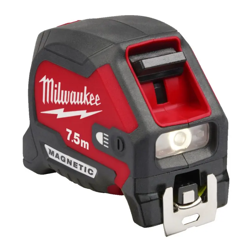 Milwaukee 4932492469 Flessometro Metro Magnetico Serie Led Pro 7,5 Metri Larghezza 30mm con Luce 100 Lumen