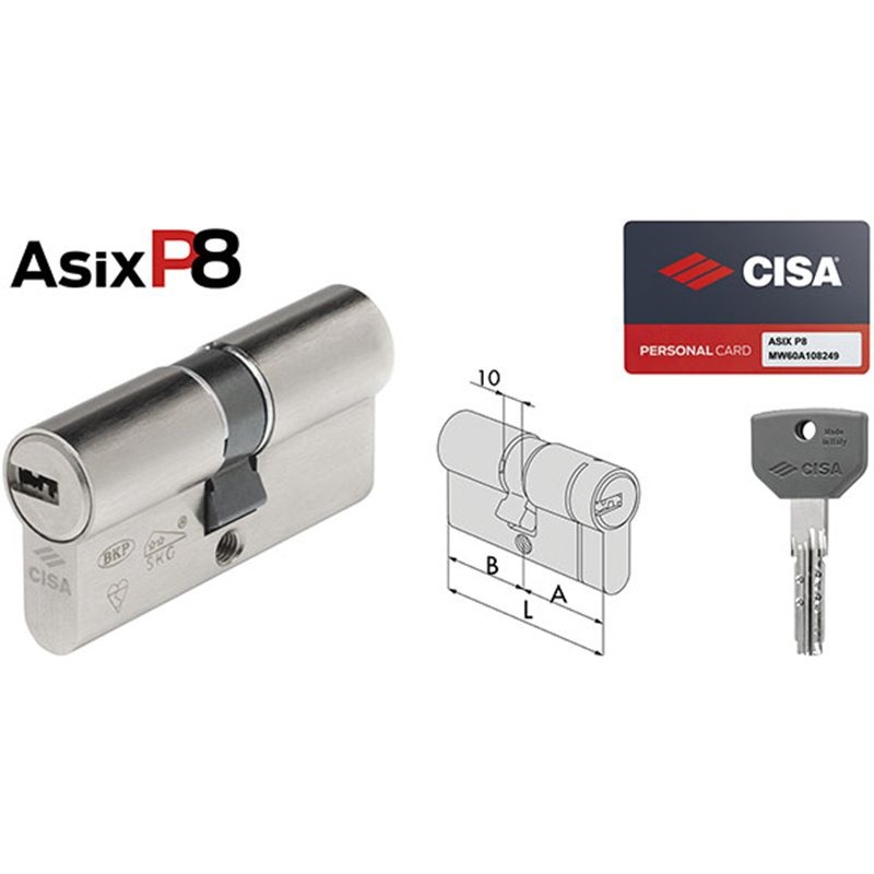 Cisa 0Q31118012 Cilindro Asix P8 Frizionato 40/40 mm