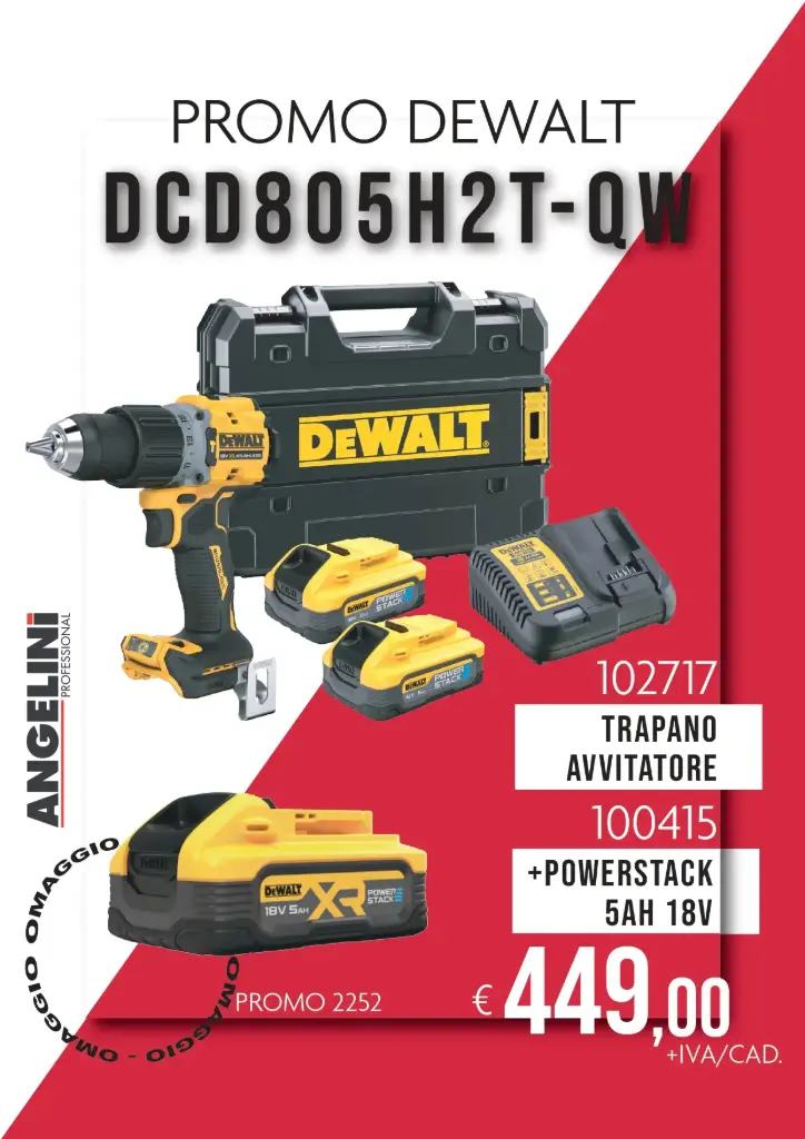 PROMO DeWalt DCD805H2T-QW + PowerStack 5Ah 18V