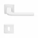 AD-Tech HELIA-121RBQ BIA Maniglia per Porta Rosetta e Bocchetta Bassa Quadra 50x50x7mm Foro Patent Zama Finitura Bianco Opaco