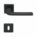 AD-Tech HELIA-121RBQ NEO Maniglia per Porta Rosetta e Bocchetta Bassa Quadra 50x50x7mm Foro Patent Zama Finitura Nero Opaco