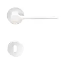 AD-Tech VOLTA-122RBT BIA Maniglia per Porta Rosetta e Bocchetta Bassa Tonda 50x7mm Foro Patent Zama Finitura Bianco Opaco