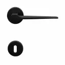 AD-Tech VOLTA-122RBT NEO Maniglia per Porta Rosetta e Bocchetta Bassa Tonda 50x7mm Foro Patent Zama Finitura Nero Opaco