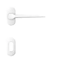AD-Tech VOLTA-122RBO BIA Maniglia per Porta Rosetta e Bocchetta Bassa Ovale 62x32x7mm Foro Patent Zama Finitura Bianco Opaco
