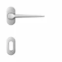 AD-Tech VOLTA-122RBO CSA Maniglia per Porta Rosetta e Bocchetta Bassa Ovale 62x32x7mm Foro Patent Zama Finitura Cromo Satinato