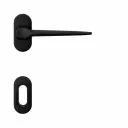 AD-Tech VOLTA-122RBO NEO Maniglia per Porta Rosetta e Bocchetta Bassa Ovale 62x32x7mm Foro Patent Zama Finitura Nero Opaco