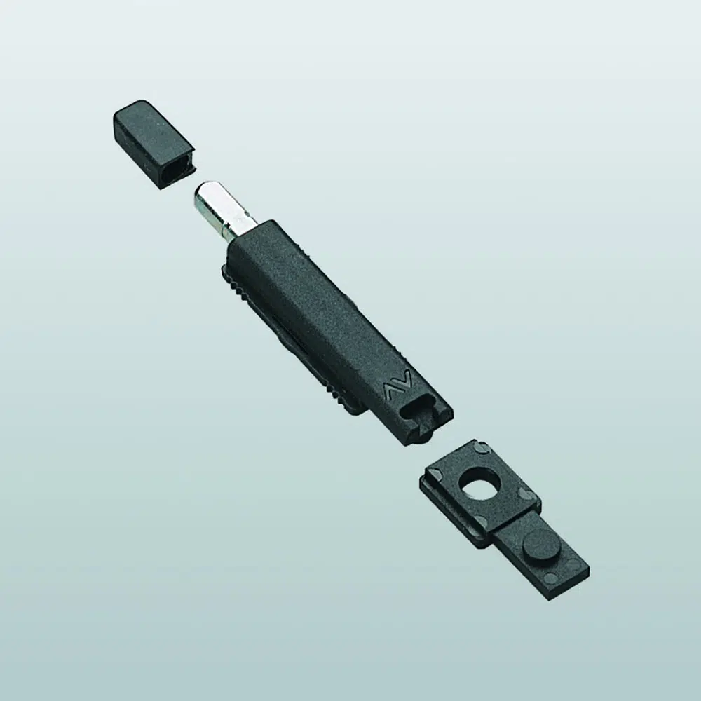 Savio 1485.1 Terminale Asta in Nylon Nero con Puntale da Ø8mm in Acciaio Zincato + Tassello di Collegamento Asta