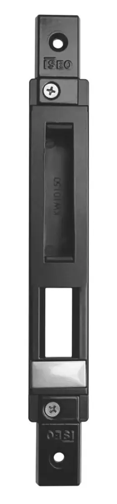 Iseo 0386021 Contropiastra Chiusa Regolabile per Serratura Centrale Multiblindo 235x30mm Nera