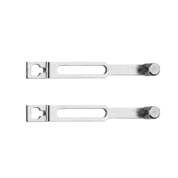 Iseo 990853 Coppia di Piastrine con Perno per Collegamento tra Serratura o Deviatori con Aste Esterne in Acciaio Zincato