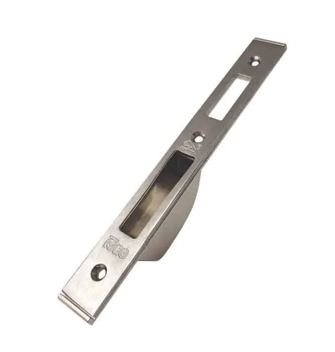 Iseo 038085 Contropiastra Chiusa per Serratura Centrale Multiblindo 187x22x9mm Acciaio Inox