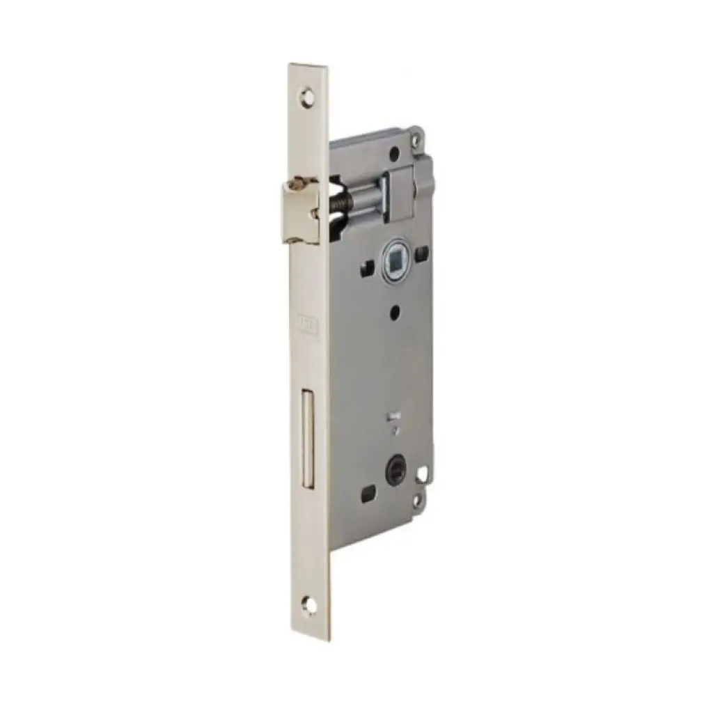 AGB B005965006 Serratura Patent WC Incasso per Porta Bagno Entrata 50mm Interasse 90mm Bordo Quadro 238x22mm Acciaio Finitura Nichelato