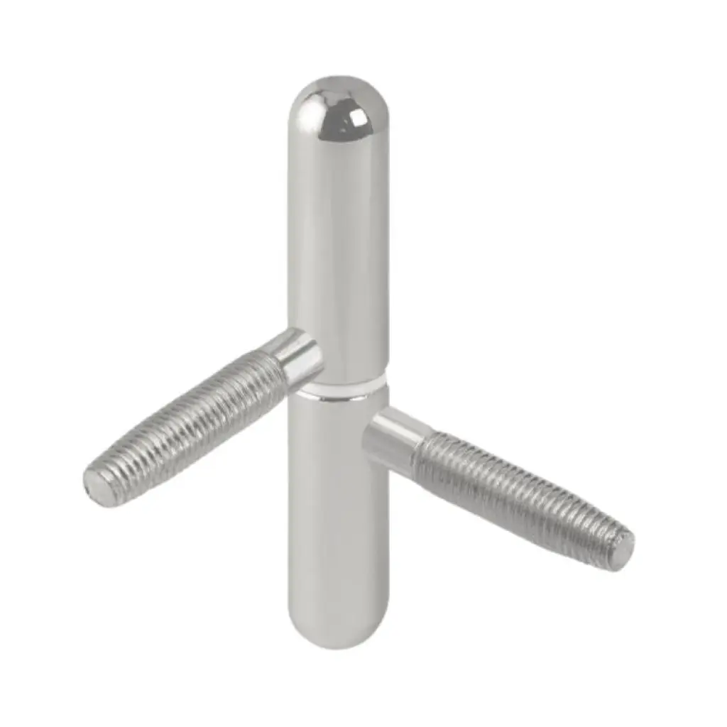 AGB E031981434 Cerniera Anuba Prolungata per Legno Diametro 14mm Altezza 82,5mm con Boccola Nylon Acciaio Finitura Cromato Opaco