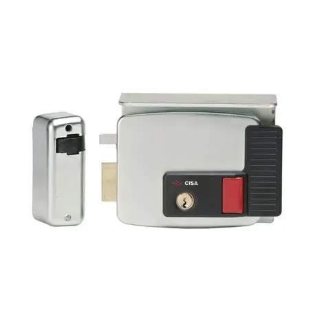 Cisa 11731502 Elettroserratura E50 Sinistra da Applicare con Pulsante e Cilindro 02110