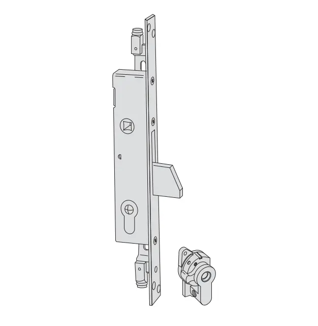 Cisa 46802350 Serratura da Infilare a Cilindro Spillo per Persiane E35 F. 25mm con quadro Maniglia Passante