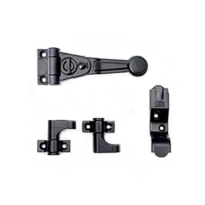 AGB H009031393 Spagnoletta Piccola Abaco Confezione Base per 2 Ante Spessore 0mm Finitura Black Powerage