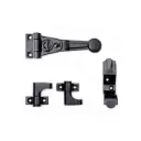AGB H009031393 Spagnoletta Piccola Abaco Confezione Base per 2 Ante Spessore 0mm Finitura Black Powerage