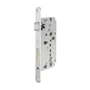 AGB B808515034 Serratura Sicurezza 2.0 Incasso per Portoncini in Legno Entrata 50mm Interasse 85mm Bordo Tondo 238x22mm Acciaio Finitura Cromato Opaco