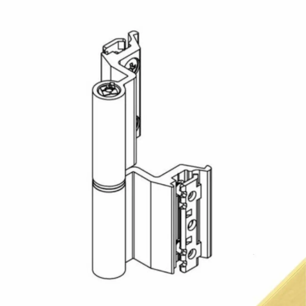 Giesse 00134040U Cerniera Flash Base per Finestra Profilo ALLCO5S Altezza 93mm Portata 75-85Kg Alluminio Finitura Oro