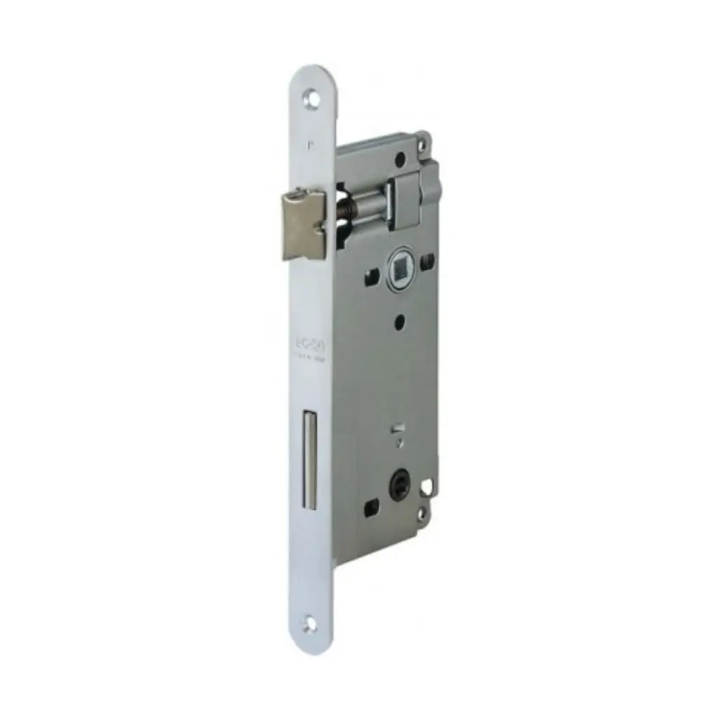 AGB B005955034 Serratura Patent WC Incasso per Porta Bagno Entrata 50mm Interasse 90mm Bordo Tondo 238x22mm Acciaio Finitura Cromato Opaco