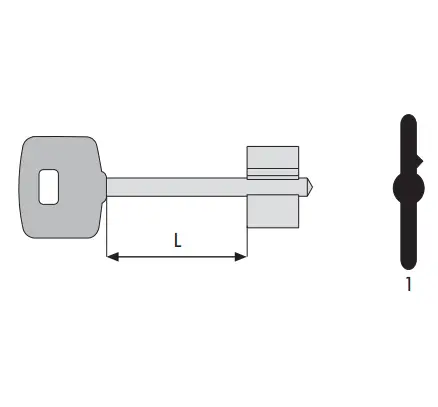 [000015] Cisa 00120001 Chiave Grezza Sbozzo Doppia Mappa 6 Nottolini Collo 62mm