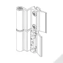 Giesse 00278410U Cerniera Flash Base per Terza Anta Complanare Profilo DOMAL 40 Altezza 93mm Portata 75-85Kg Alluminio Finitura Bianco