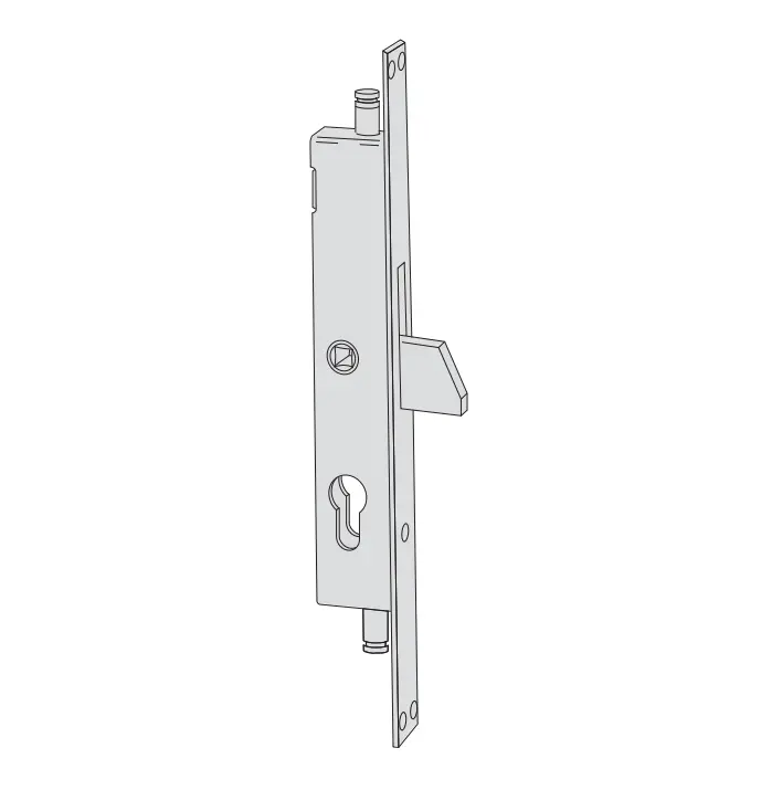 Cisa 46305190 Serratura da Infilare a Cilindro per Persiane e Inferiate E19,7 F. 25mm con quadro Maniglia Passante