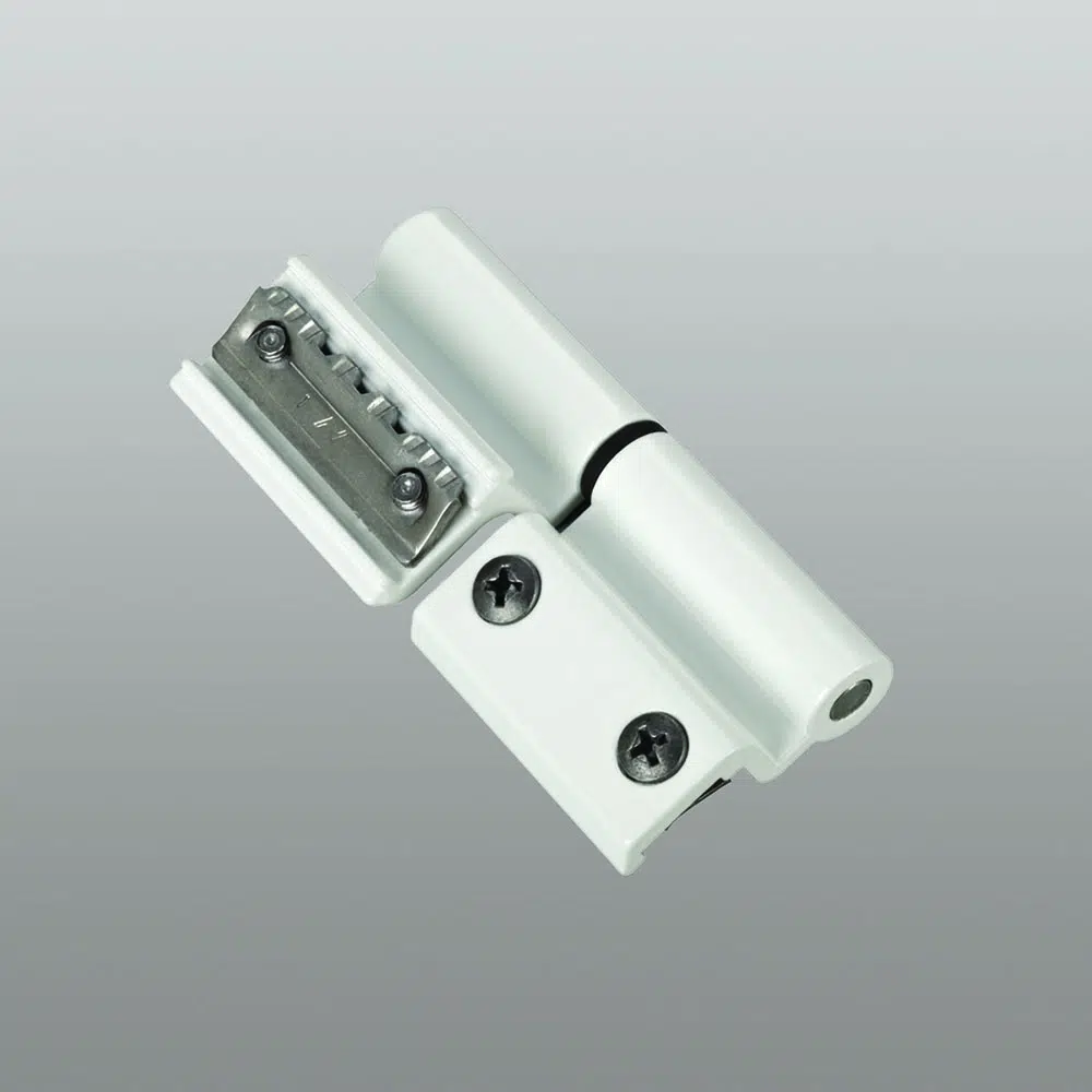 Savio 1123 Morsa+ Cerniera a 2 Ali per Profilo CU Terza Anta Portata 80-90Kg Finitura Verniciato Bianco