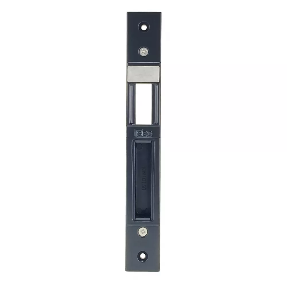 Iseo 0386001 Contropiastra Chiusa Regolabile per Serratura Multiblindo 216x29mm Nero