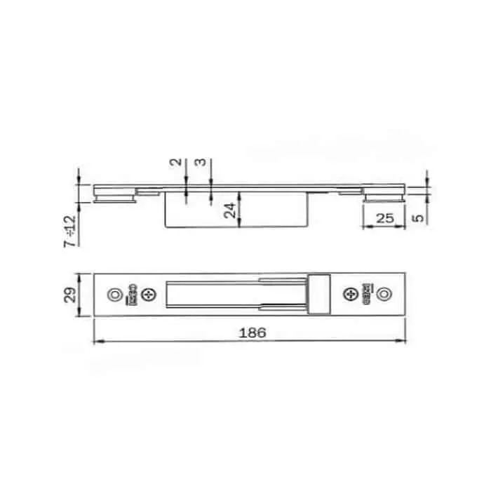 Iseo 0387001 Contropiastra Chiusa Regolabile per Serratura Solo Catenacci e Deviatori Multiblindo 186x29mmNero