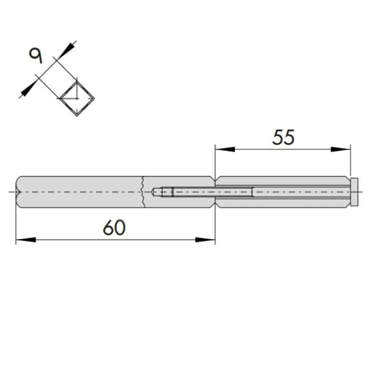 Cisa 07083530 Quadro Maniglia Sdoppiato in Acciaio per Porta Tagliafuoco Dimensione 55x60mm