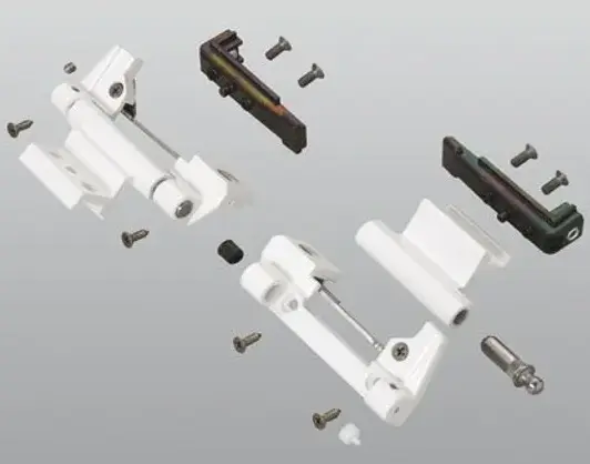 Savio 1246.803 Kit Cerniere da Agganciare per Anta Affiancata a Ribantatre Profilo R40 Finitura Avorio