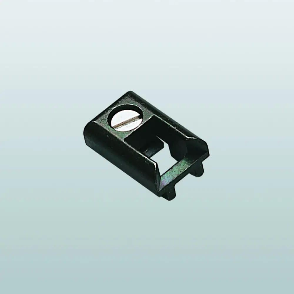 [003256] Savio 1404 Ferrogliera per Cremonese Profilo CU Dimensioni 30x19,5x8,8mm Finitura Zincata Nera