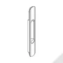 Giesse 06011410 Maniglia incasso Brio per Finestra Scorrevole Dimensione Foro 185x19,5mm Alluminio Finitura Bianco