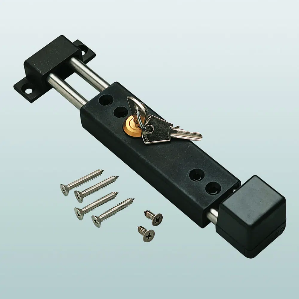 Savio 1589.52 Chiavistello Palo da applicare Corsa 54mm con Cilindro di Sicurezza e Chiave Finitura Nero Anodizzato
